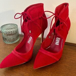 Gianni Bini Red Lace-Up Heels BRAND NEW
